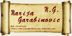 Marija Garabinović vizit kartica